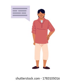 caricatura de latín hombre con diseño de burbuja, persona masculina, medios sociales humanos y retrato tema Vector ilustración
