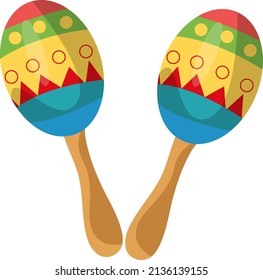 Latin maracas, illustration, vector on a white background.