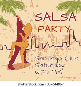 Latin Party Flyer with pair and town
