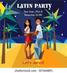 Latin Party Flyer with palms