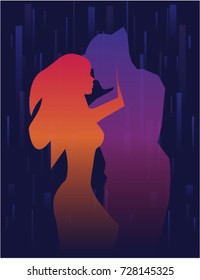 Latin party illustration with dancing couple