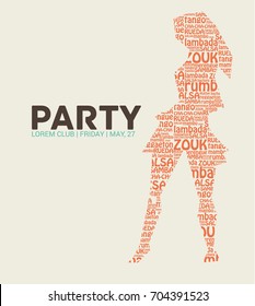 Latin Party - vector illustration with dancing girl