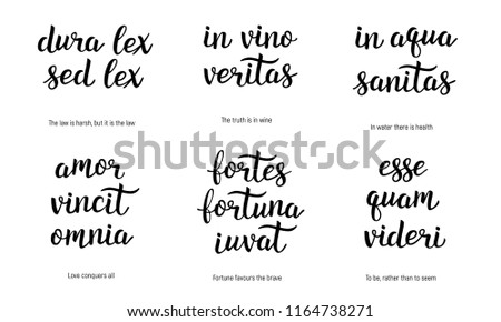 Latin Quotes Best Latin Mottos Latin Stock Vector (Royalty 