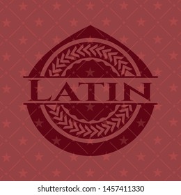 Latin realistic red emblem. Vector Illustration. Detailed.