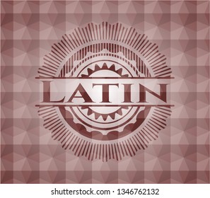 Latin red seamless geometric pattern emblem. Seamless.