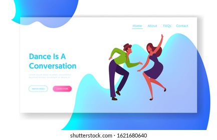 Latin Samba Class Training Website Landing Page. Dancers Performing Brazil Dance during Rio Carnival or Competition. People Dancing Active Hobby Web Page Banner. Cartoon Flat Vector Illustration