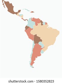 Latin / South America Map -High detailed isolated vector illustration