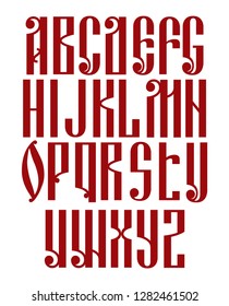 The latin stylization of Old slavic font