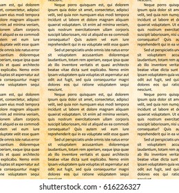A lot of latin text on old textured paper, abstract seamless pattern