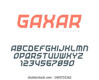 Latin uppercase alphabet letters and numbers. Abstract font. Vector illustration
