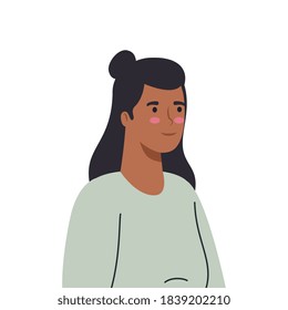 diseño de dibujos animados de mujeres latinas, mujeres jóvenes hombres tema de medios humanos y sociales Ilustración vectorial