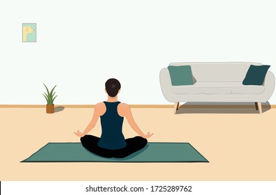 latin woman doing yoga in her living room