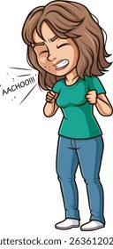 Ilustração de vetor de espirro de mulher latina
