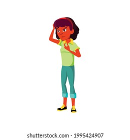 latin young lady think about relationship at home cartoon vector. latin young lady think about relationship at home character. isolated flat cartoon illustration