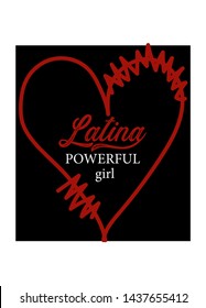 latina powerful girl,t-shirt design fashion vector