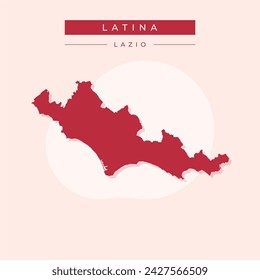 Latina province (Italy, Italian Republic, Lazio region) map vector illustration, scribble sketch Province of Latina map