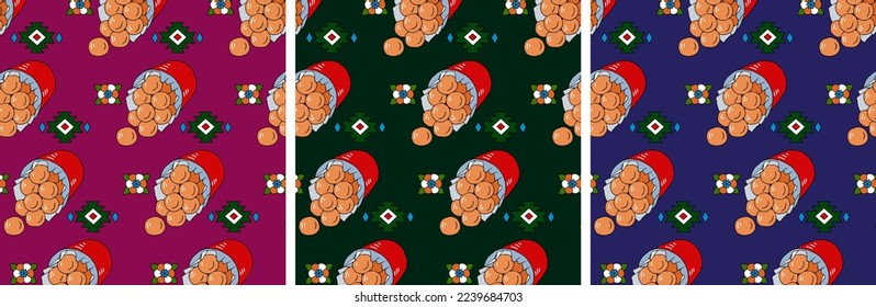 Latinamerican food 3 hand drawn vector seamless pattern