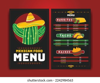 LatinAmerican food mexican food menu