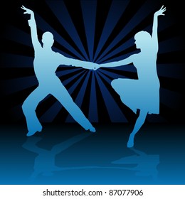 Latino American Dance - colored illustration, vector