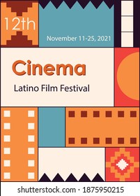 Poster zum Filmfestival von Latino. Vektorvorlage.