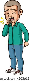 Latino man coughing vector illustration