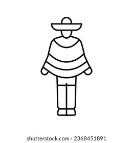 latino man line icon vector. latino man sign. isolated contour symbol black illustration