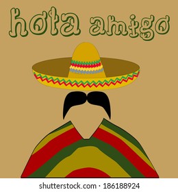 Latino with sombrero and poncho