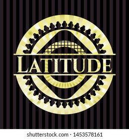 Latitude gold shiny emblem. Vector Illustration. Detailed.