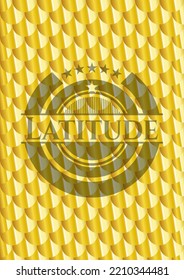Latitude golden emblem. Scales pattern. Vector Illustration. Detailed. 