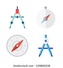 latitude icons set with compass vector set