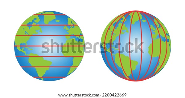 Latitude Longitude Diagram Earth Stock Vector (Royalty Free) 2200422669 ...