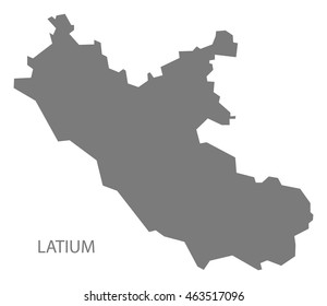 Latium Italy Map in grey