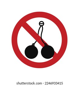 Lato lato children's toy ban sign. Prohibition signs for certain places such as schools, places of worship, hospitals and others. Eps 10.