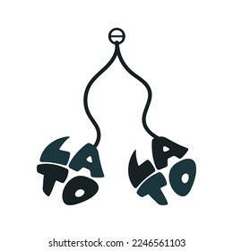 Lato lato children's toy. Lato lato text design. Flat design vector. Eps 10.