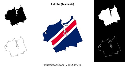 Latrobe (Tasmanien) Umriss Karte Set