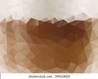 Latte abstract background - coffee drink mosaic polygonal background