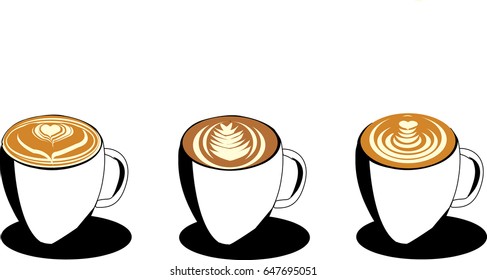 Latte art coffee