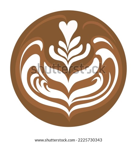 Latte art Coffee Logo Design, Vector illustration #1