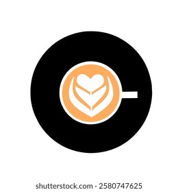 latte art coffee vector design template