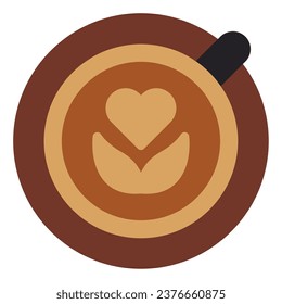 Latte art drink hot object icon