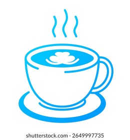 Latte art icon. latte, coffee, milk, foam, hot, drink, espresso, art. Vector Icon Illustration