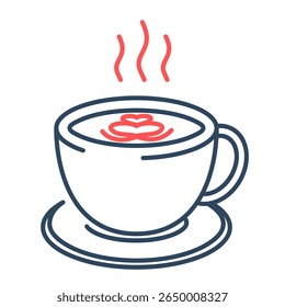 Latte art icon. latte, coffee, milk, foam, hot, drink, espresso, art. Vector Icon Illustration