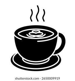 Latte art icon. latte, coffee, milk, foam, hot, drink, espresso, art. Vector Icon Illustration