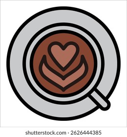 Latte Art Icon Element For Design