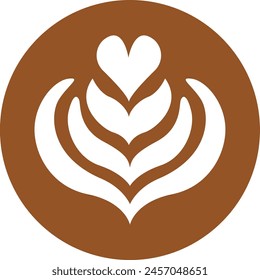 latte art icon with transparent background