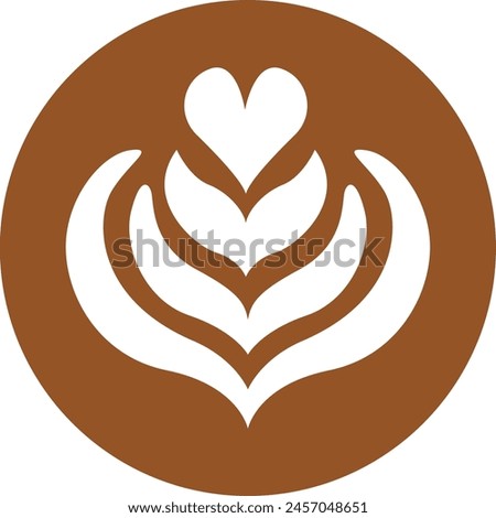 latte art icon with transparent background