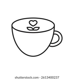 latte art icon with white background vector stock illustration