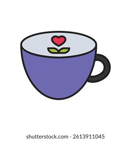 latte art icon with white background vector stock illustration