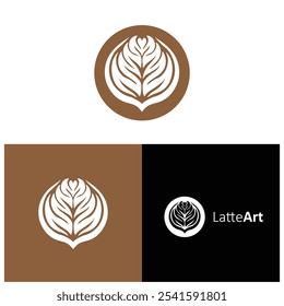 Latte art logo icon vector