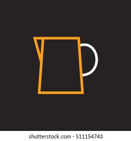 latte art pitcher icon in flat style